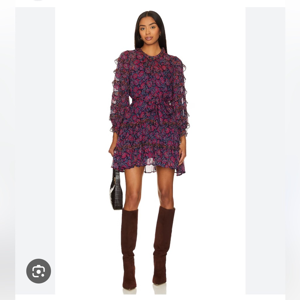 Cleobella Multicolor Rosalia Paisley Long Sleeve Mini Dress. Size XS
